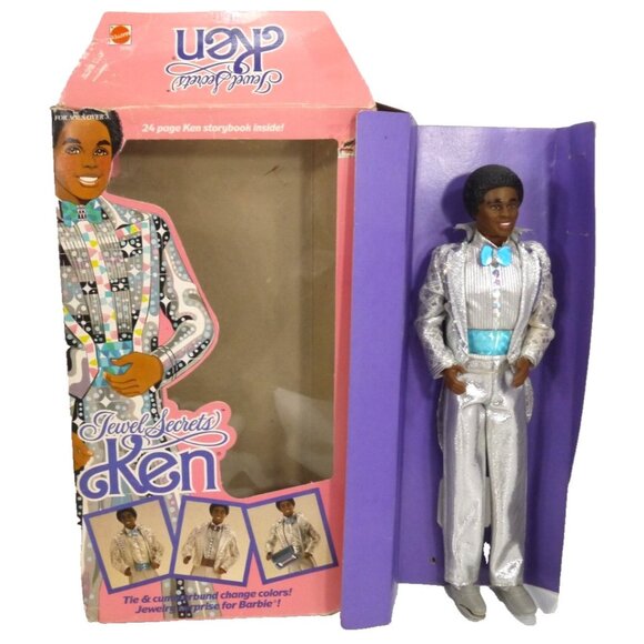 BARBIE Jewel Secrets KEN African American doll MATTEL 1986, ONE SHOE DAMAGED - Picture 1 of 3